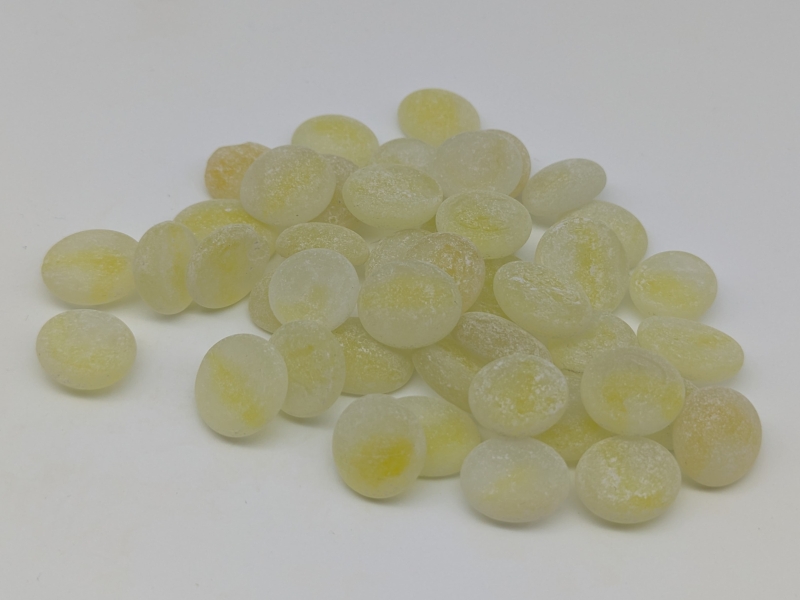 Glasnuggets gelb gestreift gefrostet matt 15-17 mm/1 kg